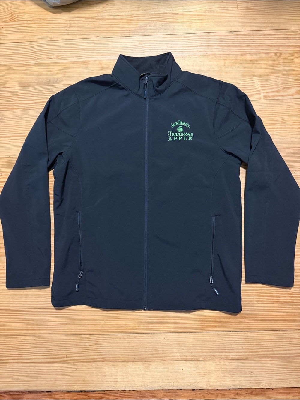 Black Softshell Jacket with Jack Daniel’s Green Apple Logo